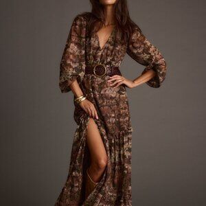 12th Tribe Raindance Floral Long Sleeved Maxi Dress Size XS